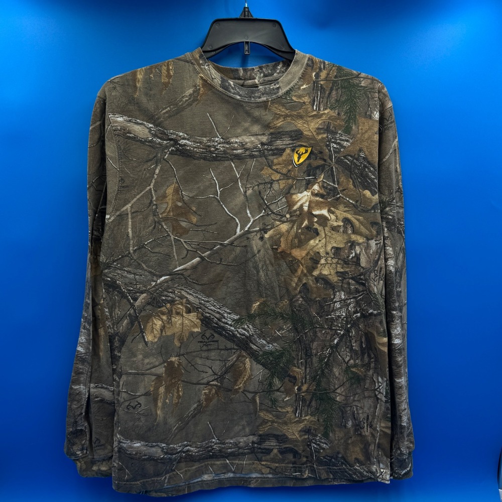 Scent Blocker Realtree Camo Long Sleeve Shirt Mens Size M Cotton Polyester Blend